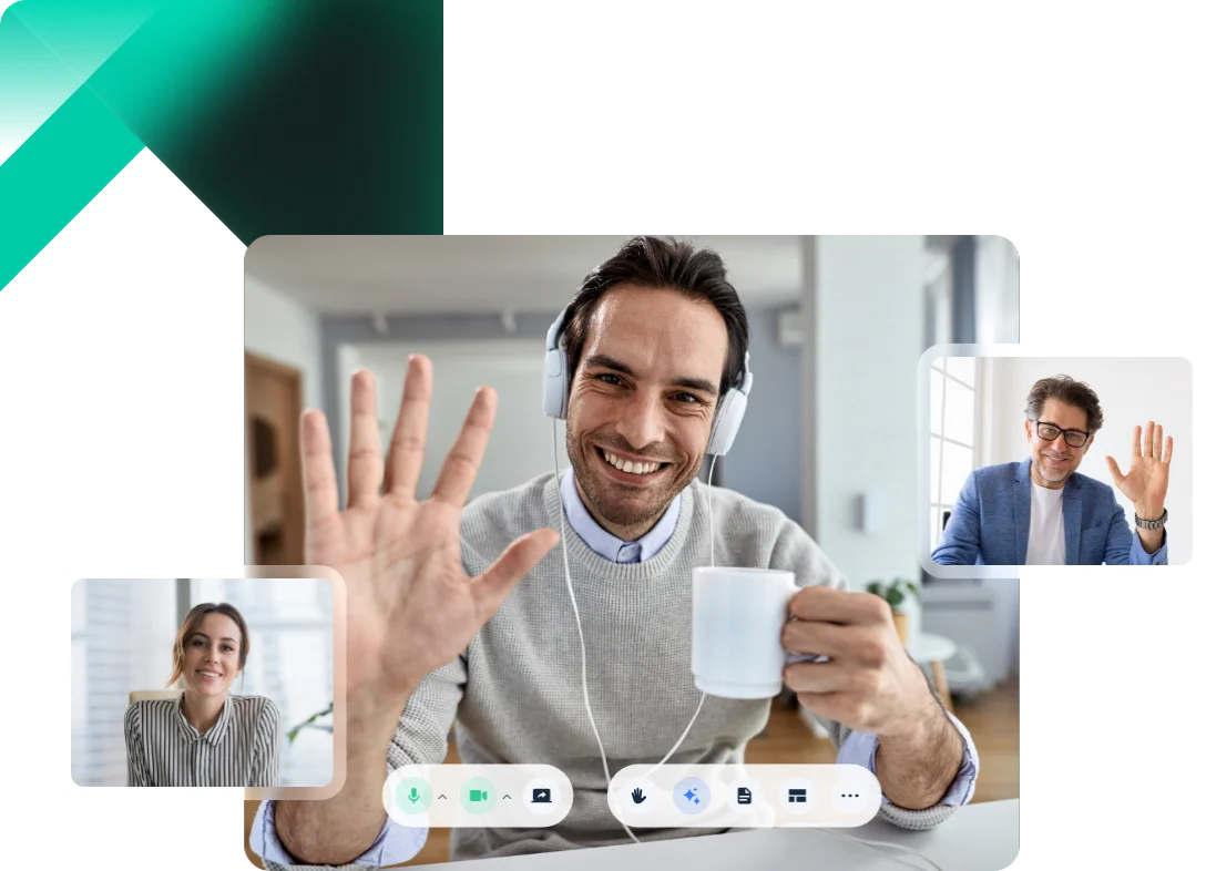 Private Discuss video call with participants and meeting controls