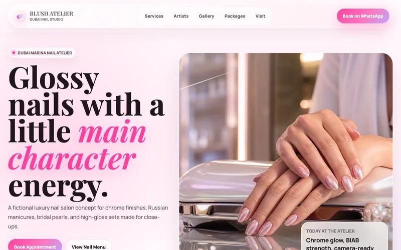 Nail Saloon website homepage