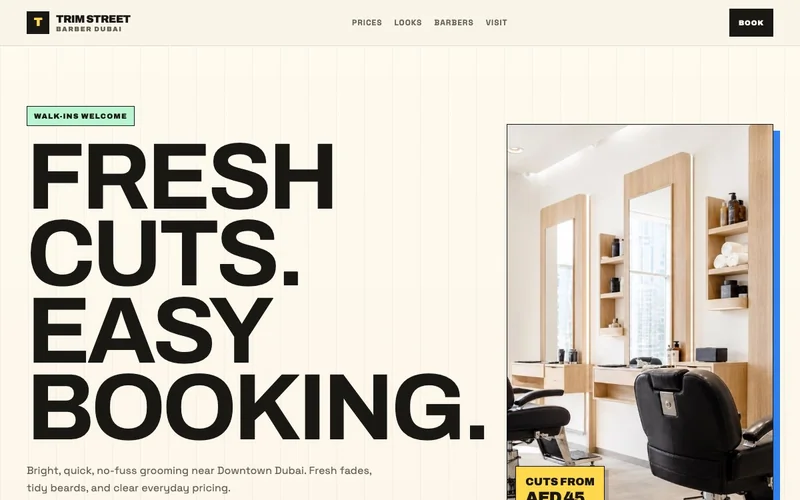 Trim Street Dubai website homepage