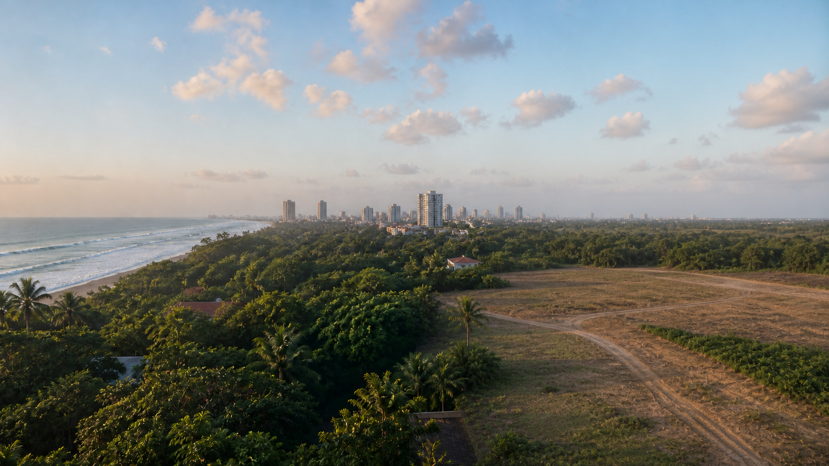 Undeveloped tropical land before construction
